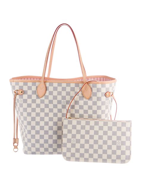 Louis Vuitton Neverfull Damier Azur MM Rose .